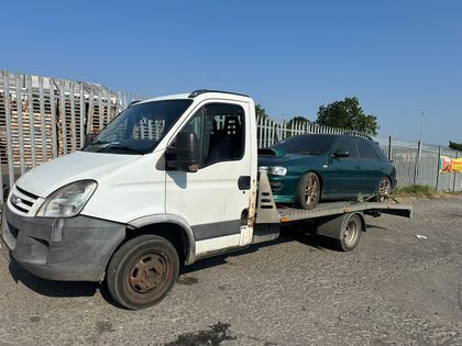 A Subaru estate on the bed at the yard — Roadsist Auto, North Lanarkshire